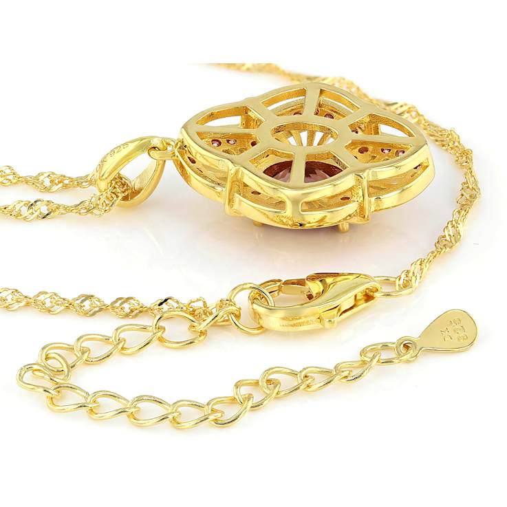 Blush Zircon And Pink Lab-Created Moissanite Pendant Necklace In 18K
Gold Over Sterling Silver 2.02ctw