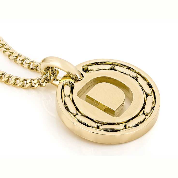Cardano Initial D Pendant Necklace In 18K Gold Over Bronze