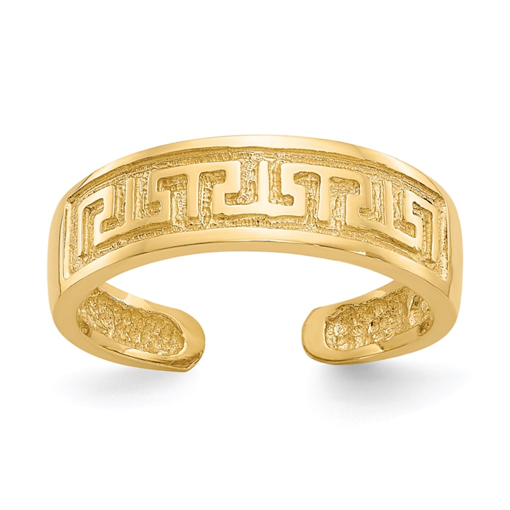 14K Yellow Gold Greek Key Toe Ring