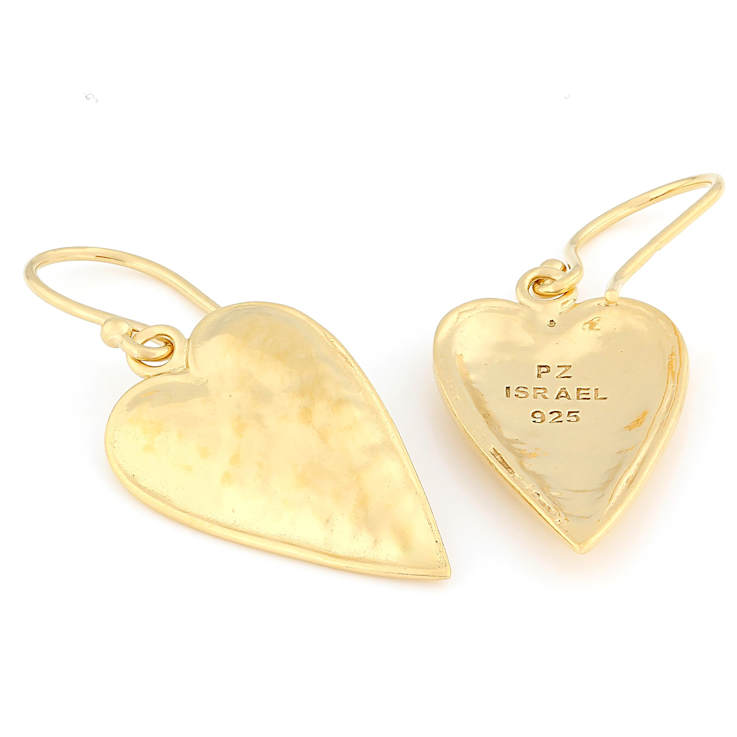 Heart Earrings In 14K Gold Over Sterling Silver