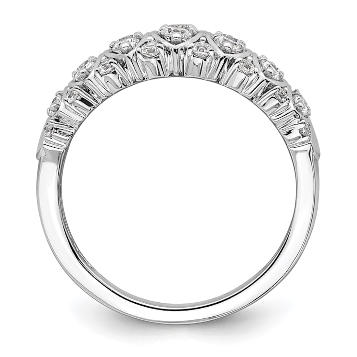 Rhodium Over 14K White Gold Diamond Band 0.76ctw