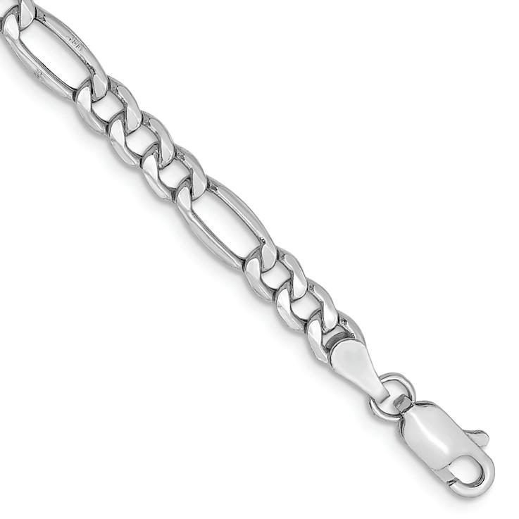 Rhodium Over 14k White Gold 4.4mm Figaro Link 16 Inch Chain