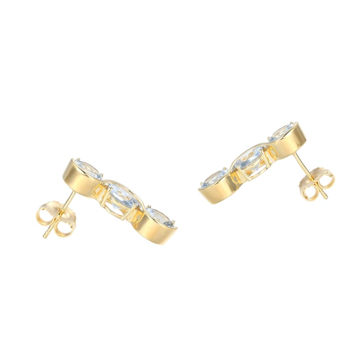 Lab Created Blue Spinel 18k Yellow Gold Over Silver March Birthstone
Earrings 4.68ctw