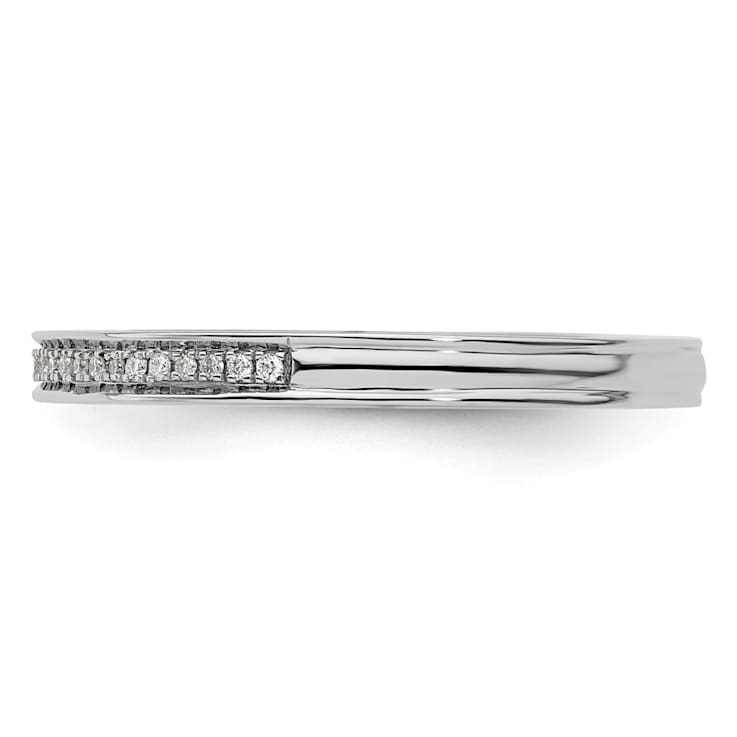 14K White Gold Stackable Expressions Diamond Ring 0.096ctw
