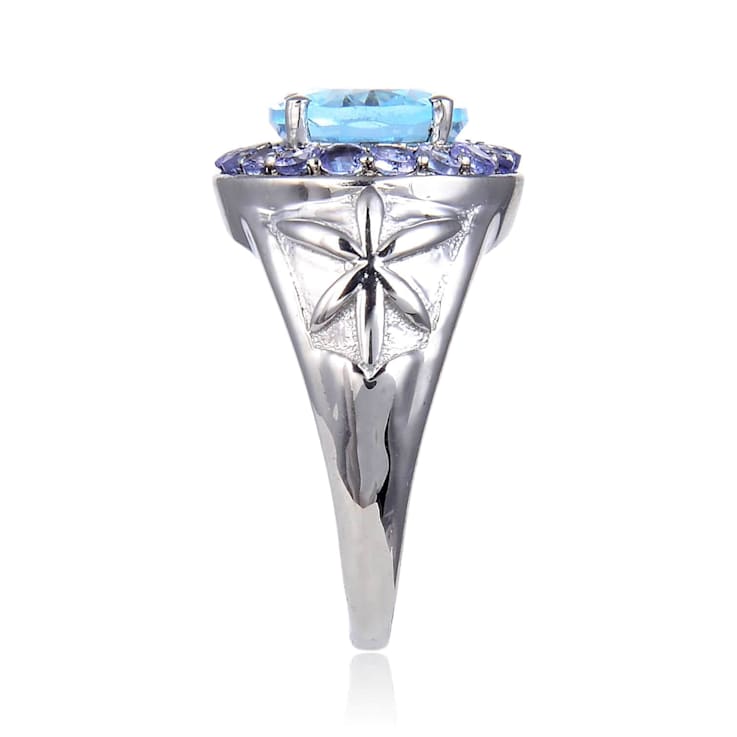 Blue Topaz and Tanzanite Sterling Silver Ring, 4.75ctw