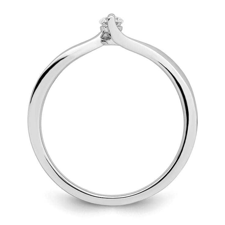 Rhodium Over 14K White Gold First Promise Polish Round Diamond
Promise/Engagement Ring 0.10ctw