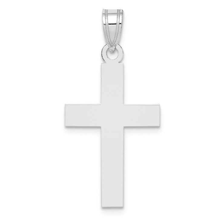 Rhodium Over 14k White Gold Polished Cross Charm