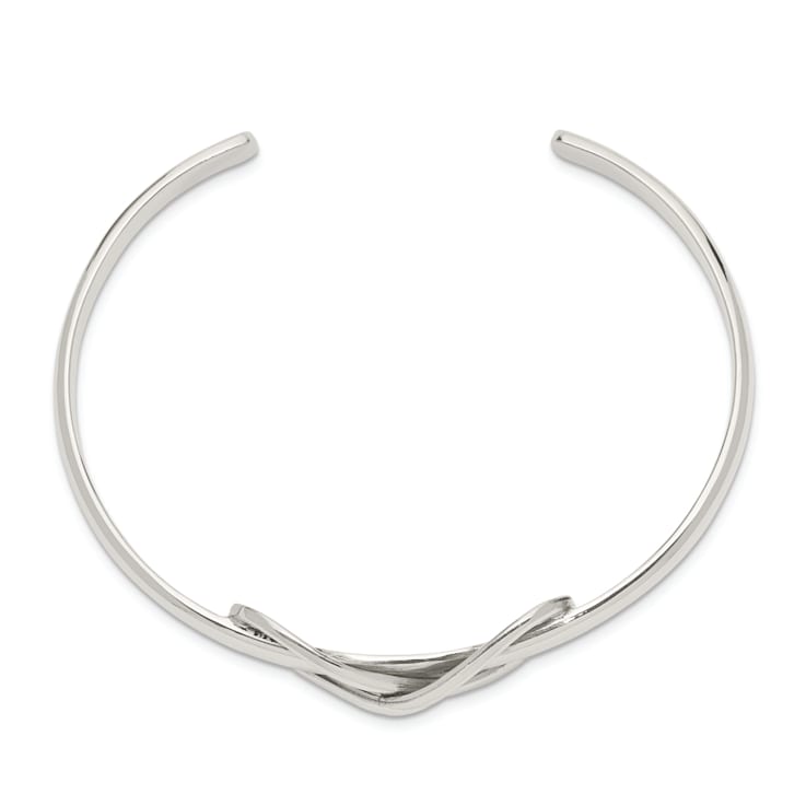 Sterling Silver Polished Infinity Cuff Bracelet