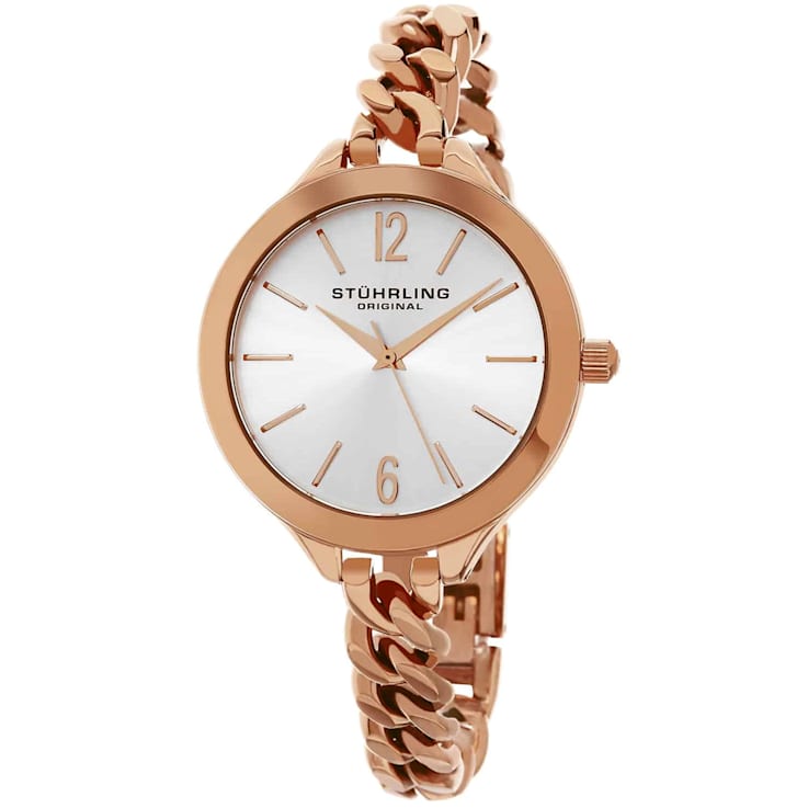 Stuhrling Women's Classic Mother-Of-Pearl Dial Rose Stainless Steel Watch
