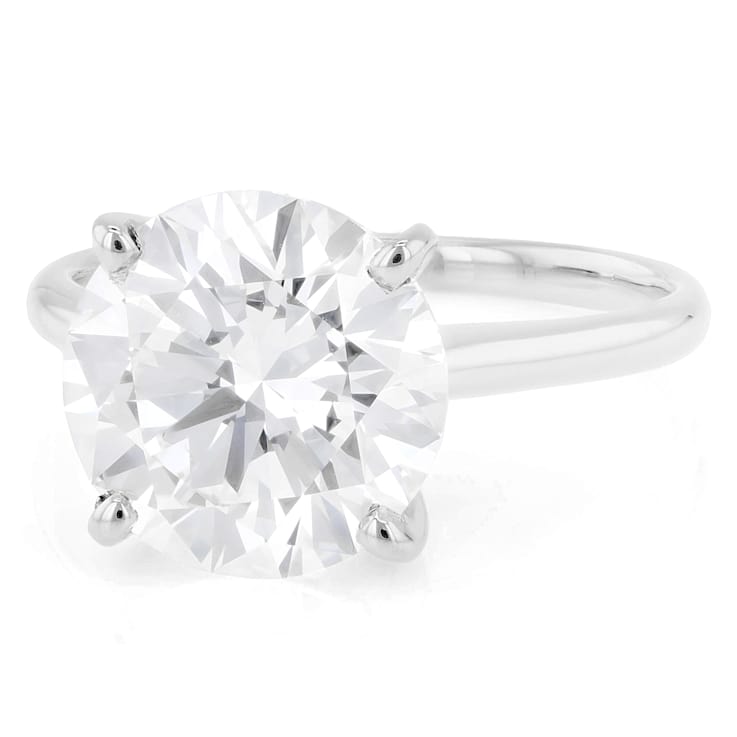 Lab-Grown Diamond Solitaire Ring In 14K White Gold 5.00ct