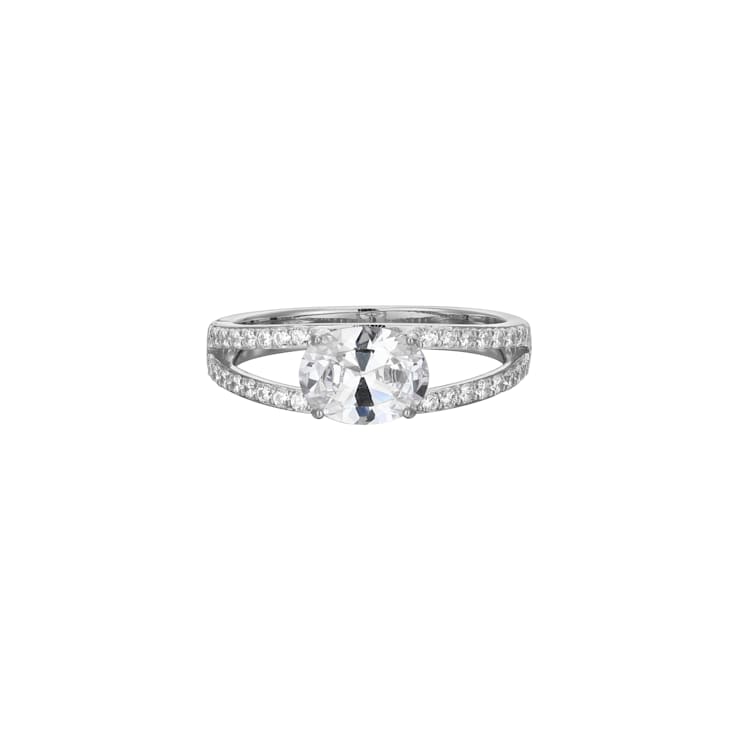 White Cubic Zirconia Platinum Over Sterling Silver Ring 2.28ctw