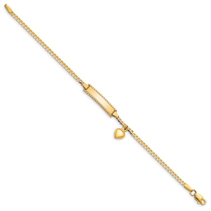 10k Yellow Gold Children's Flat Curb Link ID Bracelet