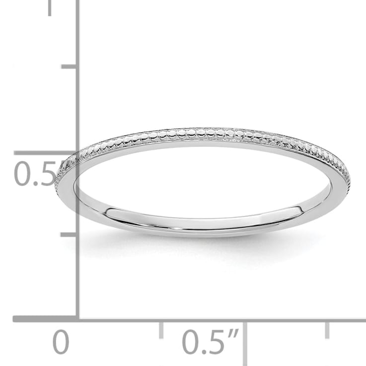 14K White Gold 1.2mm Bead Stackable Expressions Band
