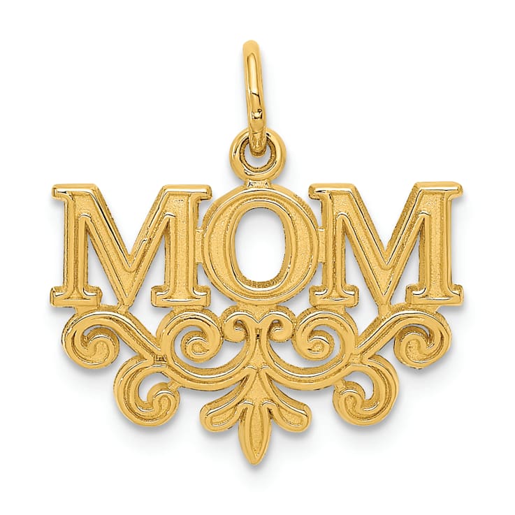 14K Yellow Gold MOM Charm