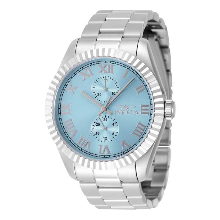 Invicta Specialty 43mm Light Blue Dial Stainless Steel Band Quartz Watch
