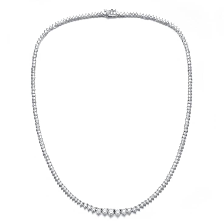 CZ Tennis Necklace In 14K Gold Over Sterling Silver