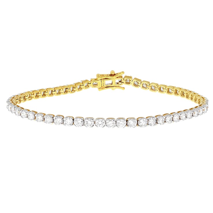 Lab-Grown Diamond Tennis Bracelet In 14K Gold Over Sterling Silver 5.00ctw
