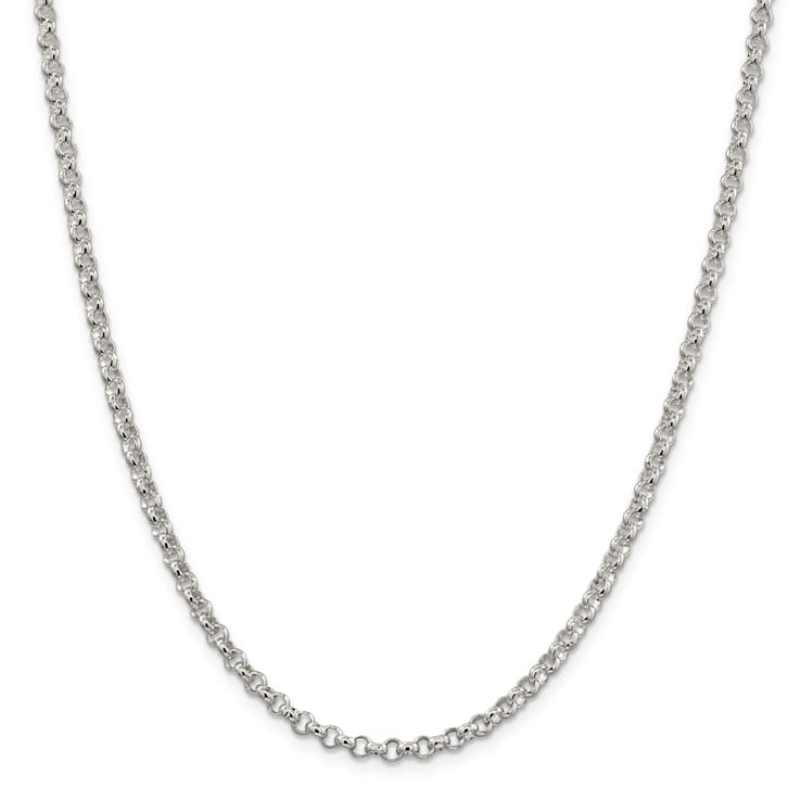 Sterling Silver 4mm Rolo Chain Necklace