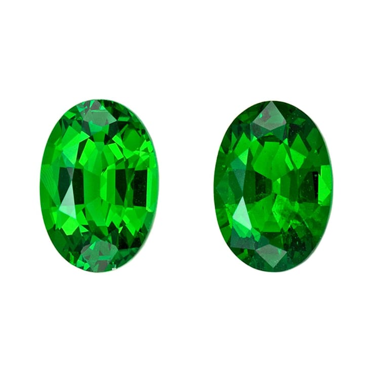 Tsavorite Garnet 6.2x4.3mm Oval Matched Pair 1.21ctw