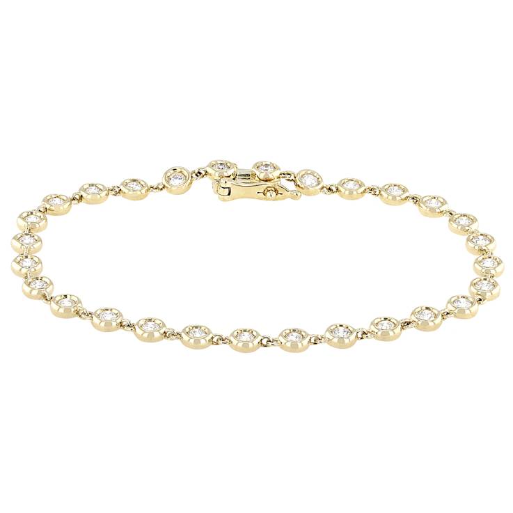 Delicate Lab-Grown Diamond Station Bracelet In Solid 10K Gold