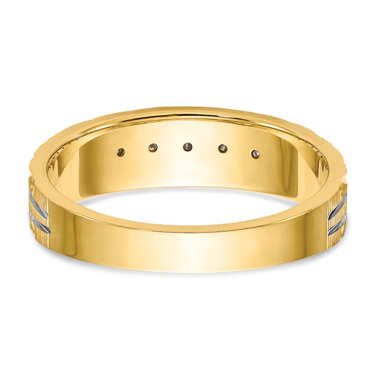 14K Yellow Gold AA Quality Mens Wedding Band