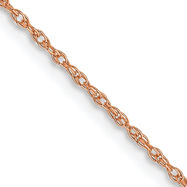 14k Rose Gold 0.7mm Solid Cable 24 Inch Chain