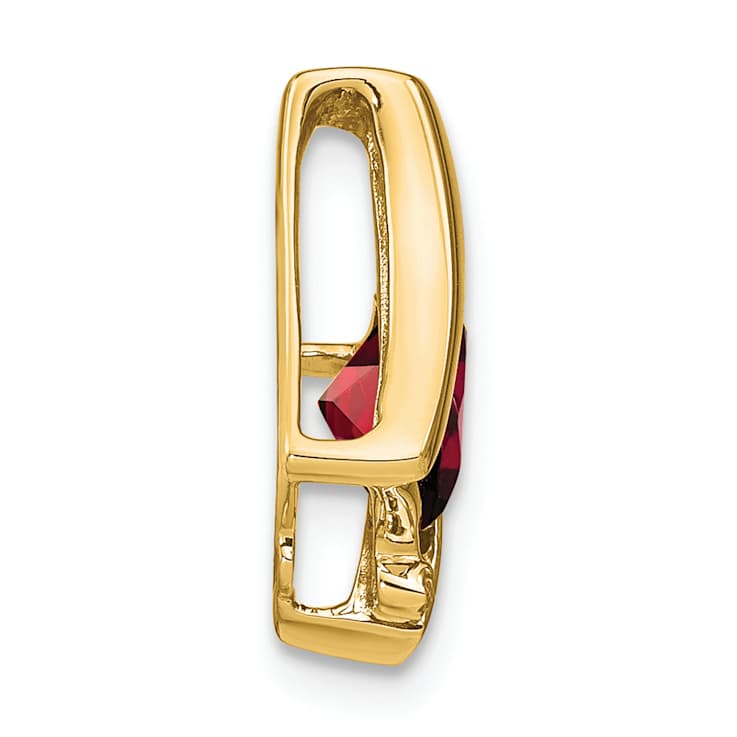 10k Yellow Gold 1.25 cttw Garnet and Accent Diamond Pendant