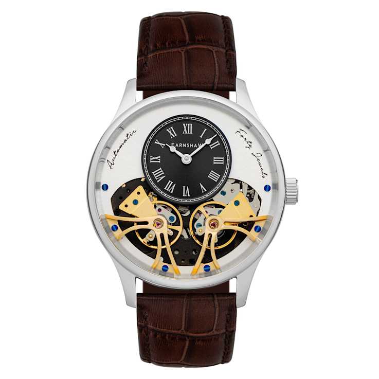 Thomas Earnshaw Scientists Faraday Double Barrel Brown Stainless Steel
Band Automatic Watch