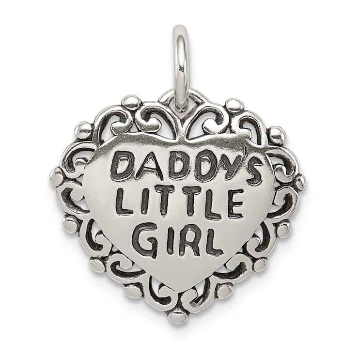 Sterling Silver Antiqued Daddy's Little Girl Pendant