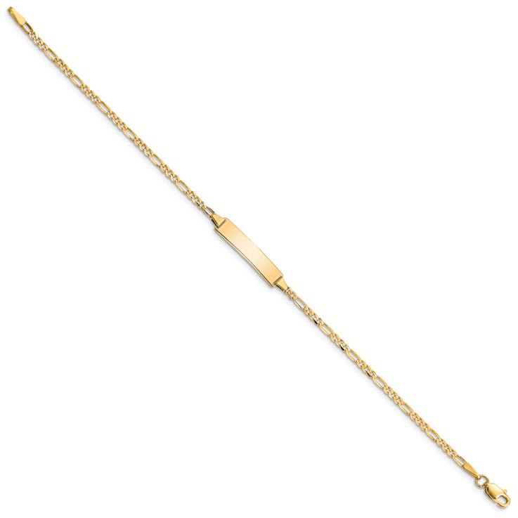 10k Yellow Gold Figaro Link ID Bracelet