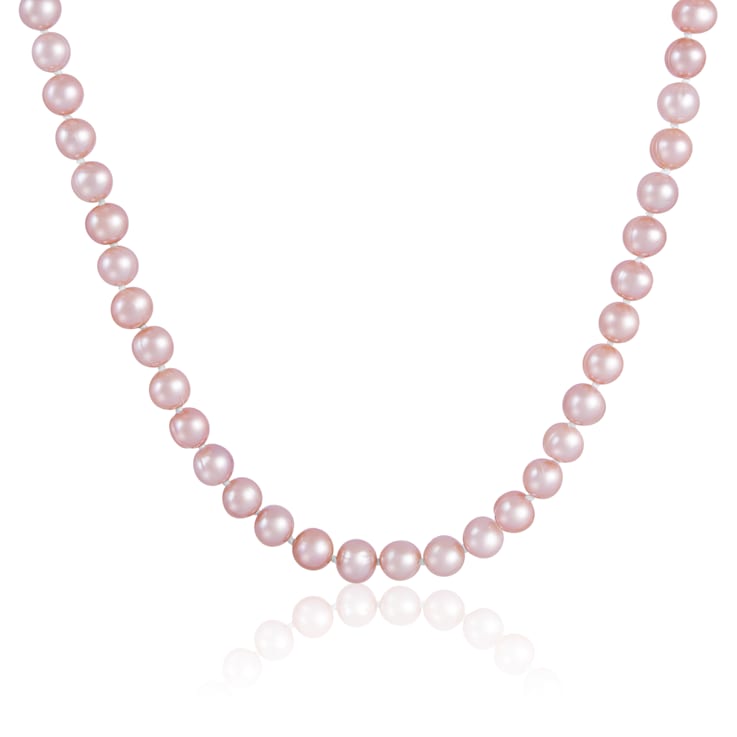 7-8mm Pink Cultured Freshwater Pearl endless Necklace