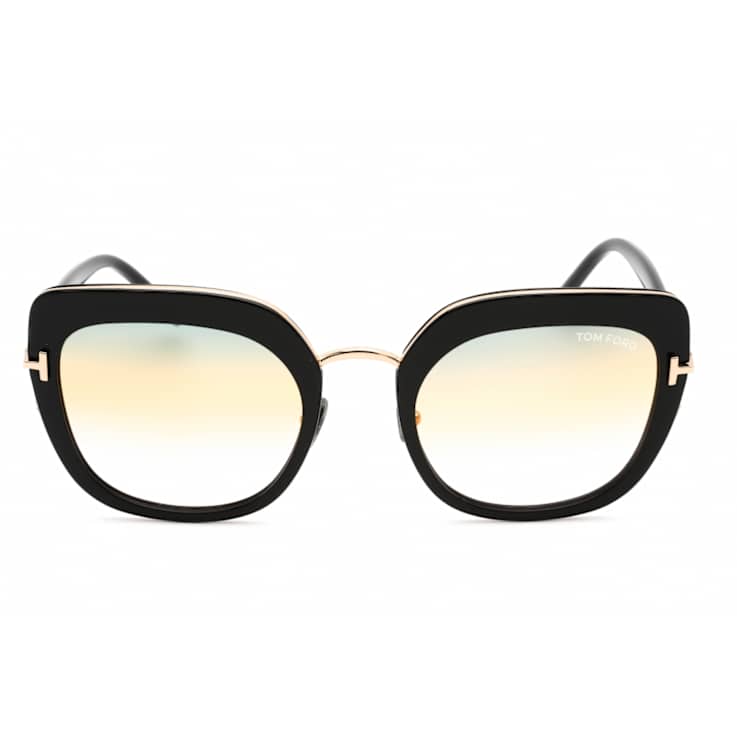 Tom Ford Black Frame / Gradient Gold Tone Lenses Sunglasses