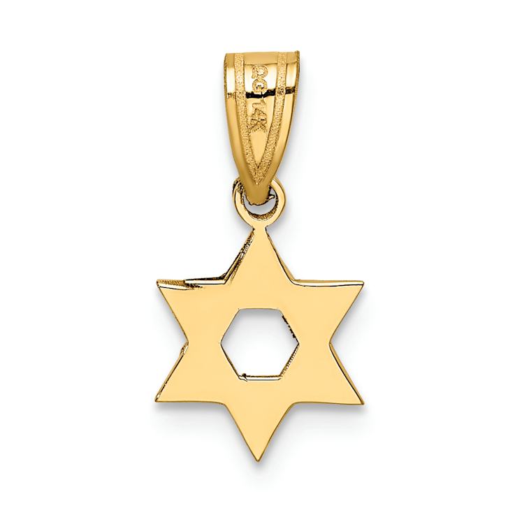 14k Yellow Gold Star of David Pendant