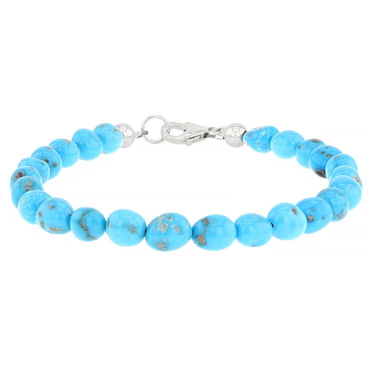 Turquoise Nugget Sterling Silver Bracelet