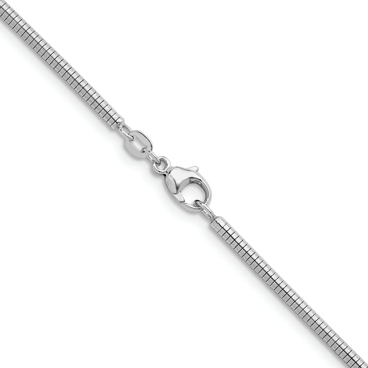 Rhodium Over Sterling Silver 2.4mm Snake 18 Inch Chain