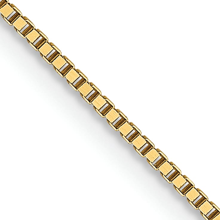18K Yellow Gold 0.7mm Solid Box 24 Inch Chain