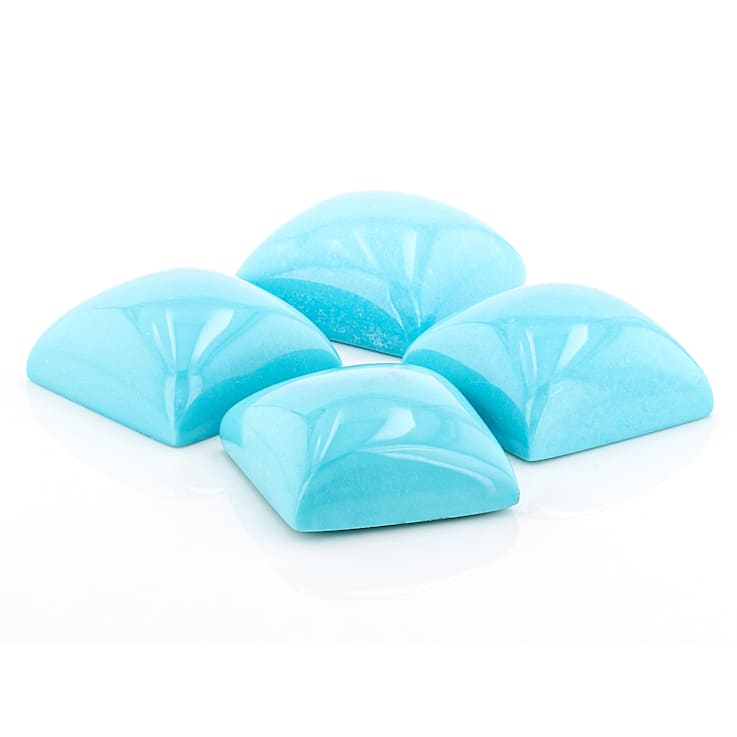 Sleeping Beauty Turquoise 13mm Cushion Cabochon Set of 4