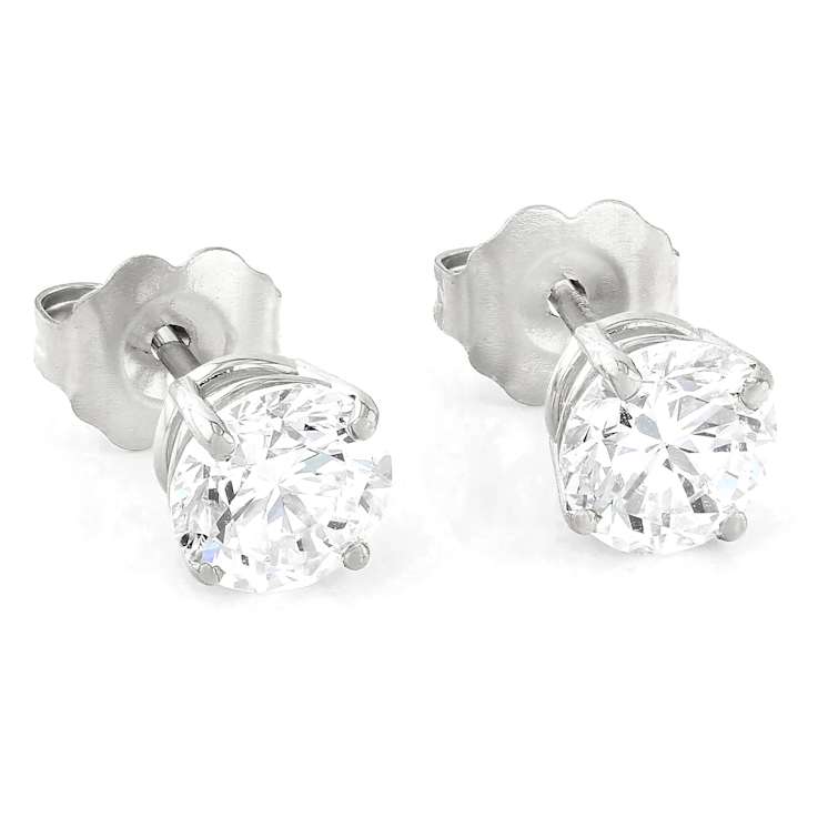 Lab-Grown Diamond Stud Earrings In 14K White Gold 1.50ctw
