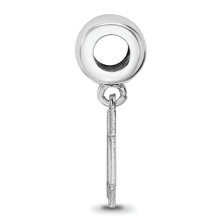 Sterling Silver Rhodium-plated LogoArt University of Wisconsin Small
Dangle Bead