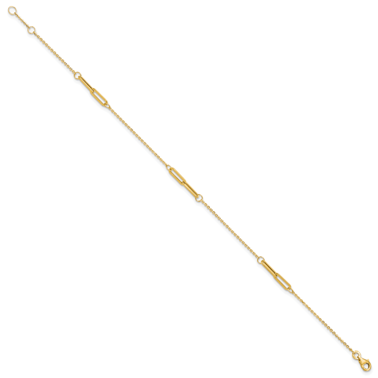 14K Yellow Gold Polished with .5-inch Extension Anklet