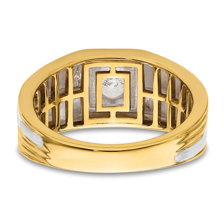 14K Two-tone Yellow and White Gold Lab Grown Diamond SI1/SI2, G H I,
Men's Ring