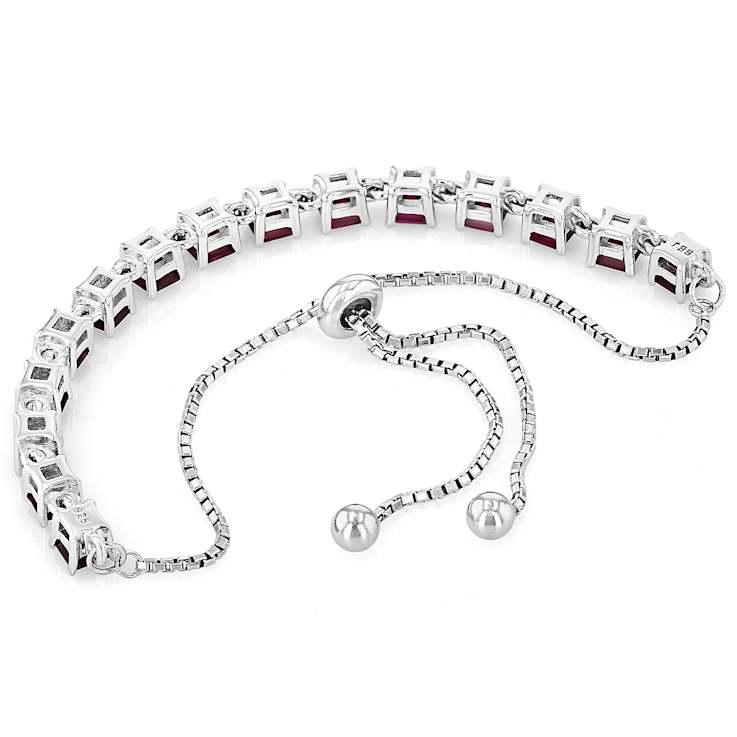 Rhodolite Bolo Bracelet In Sterling Silver 4.20ctw