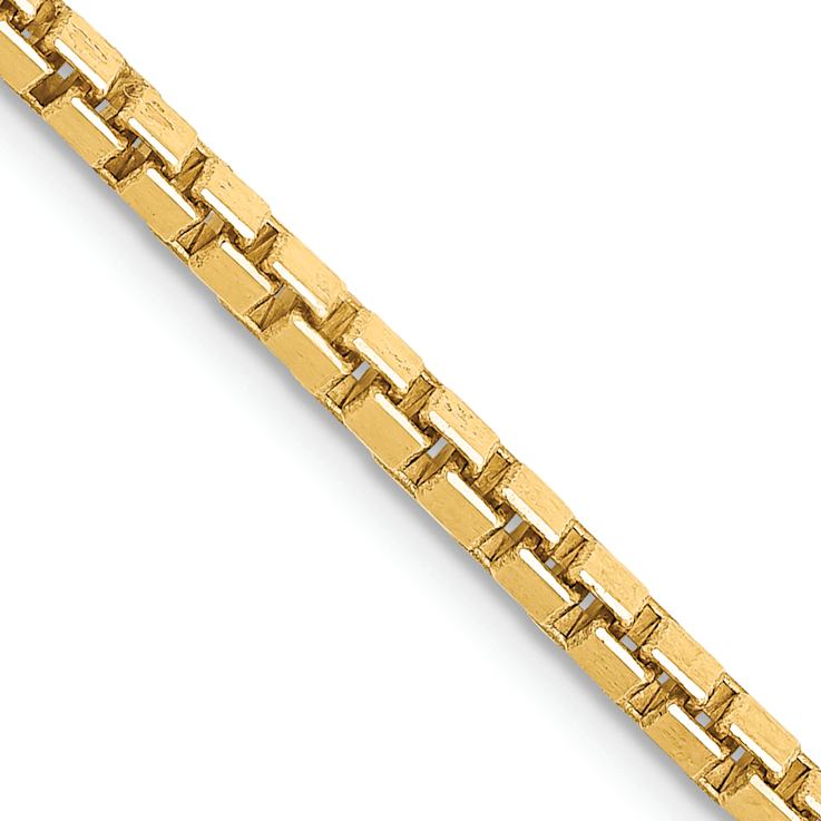 14k Yellow Gold 2.5mm Box Chain 22"