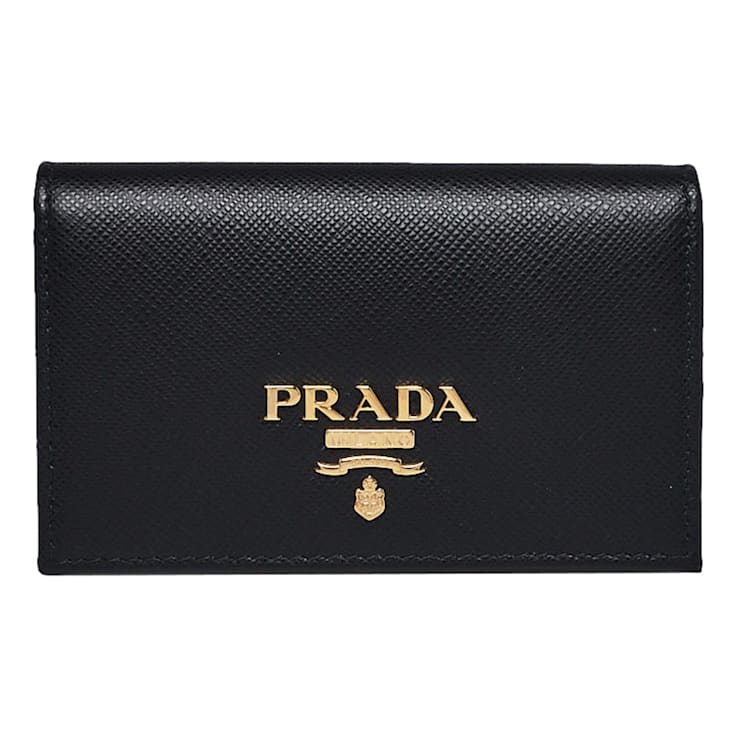 Saffiano leather credit card holder prada on sale