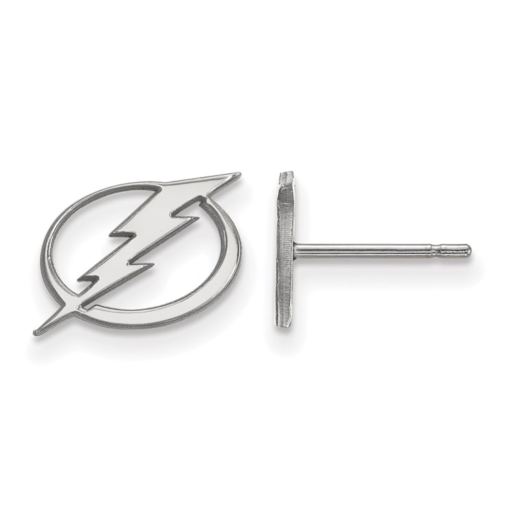 Rhodium Over Sterling Silver NHL Tampa Bay Lightning LogoArt Extra Small
Post Earrings