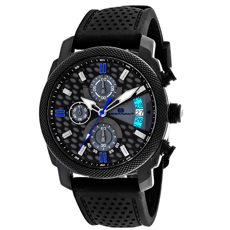 Oceanaut Men's Kryptonite Black/Gray Dial with Blue Accents, Black
Rubber Strap Watch