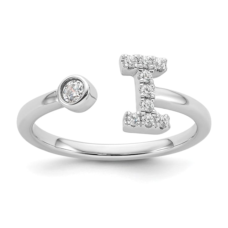 Rhodium Over 14K White Gold Lab Grown Diamond VS/SI GH, Initial I
Adjustable Ring
