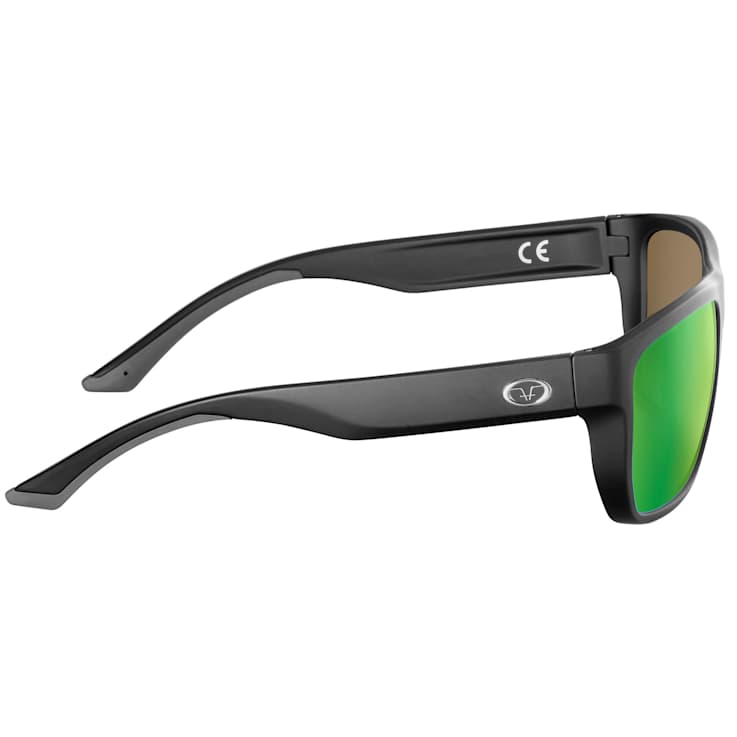 Flying Fisherman Waypoint Polarized Sunglasses Matte Black Frame/Amber
Green Mirror Lens