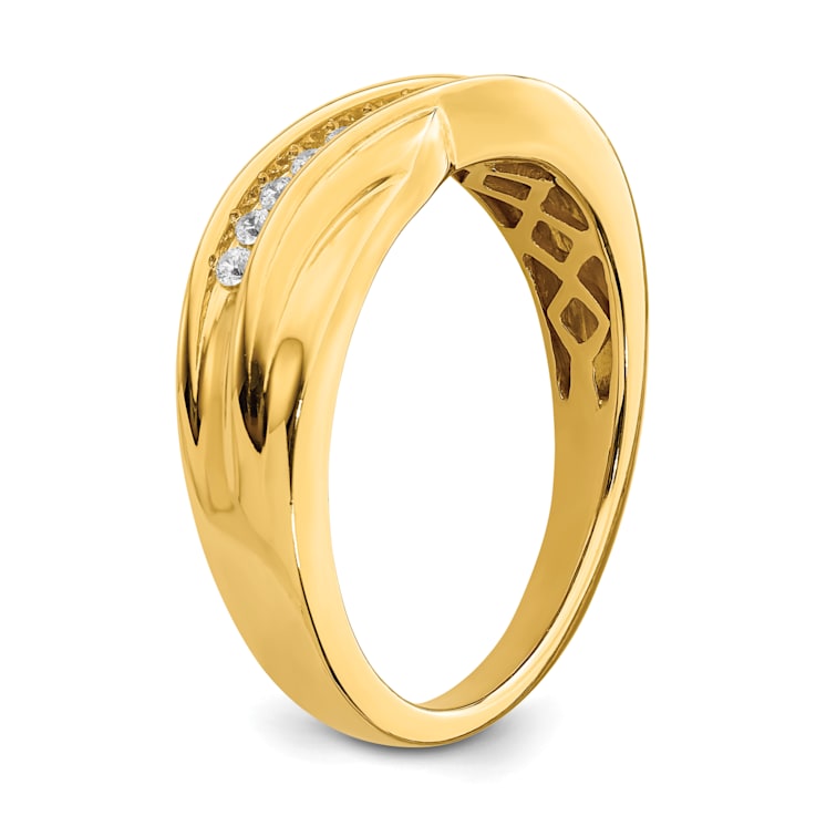 14K Yellow Gold Men's Diamond Band 0.15ctw