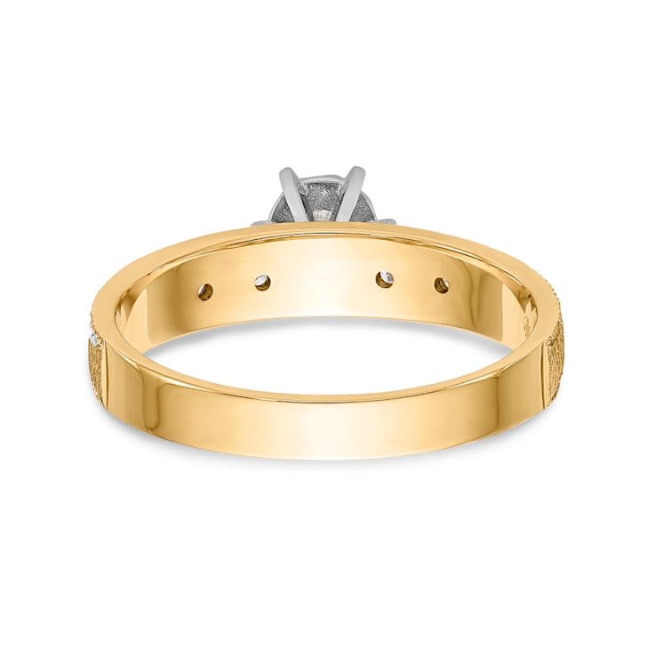 14K Yellow Gold AA Quality Engagement Ring 0.09ctw